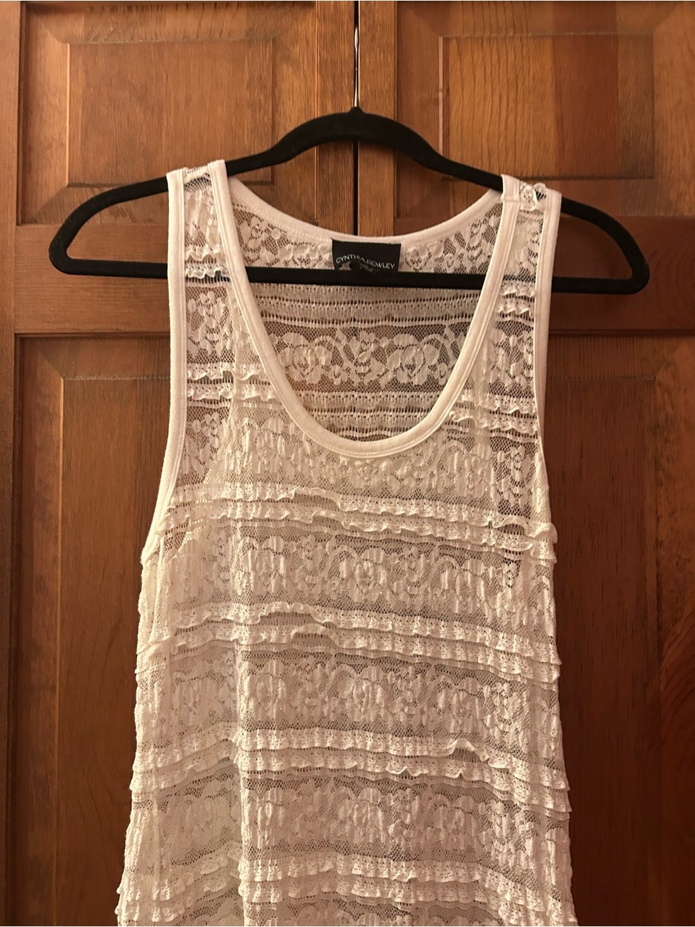Cynthia Rowley Women’s Sz S Cream Boho Bohemian Lacey Maxi Swimsuit Cover Up - Picture 2 of 8
